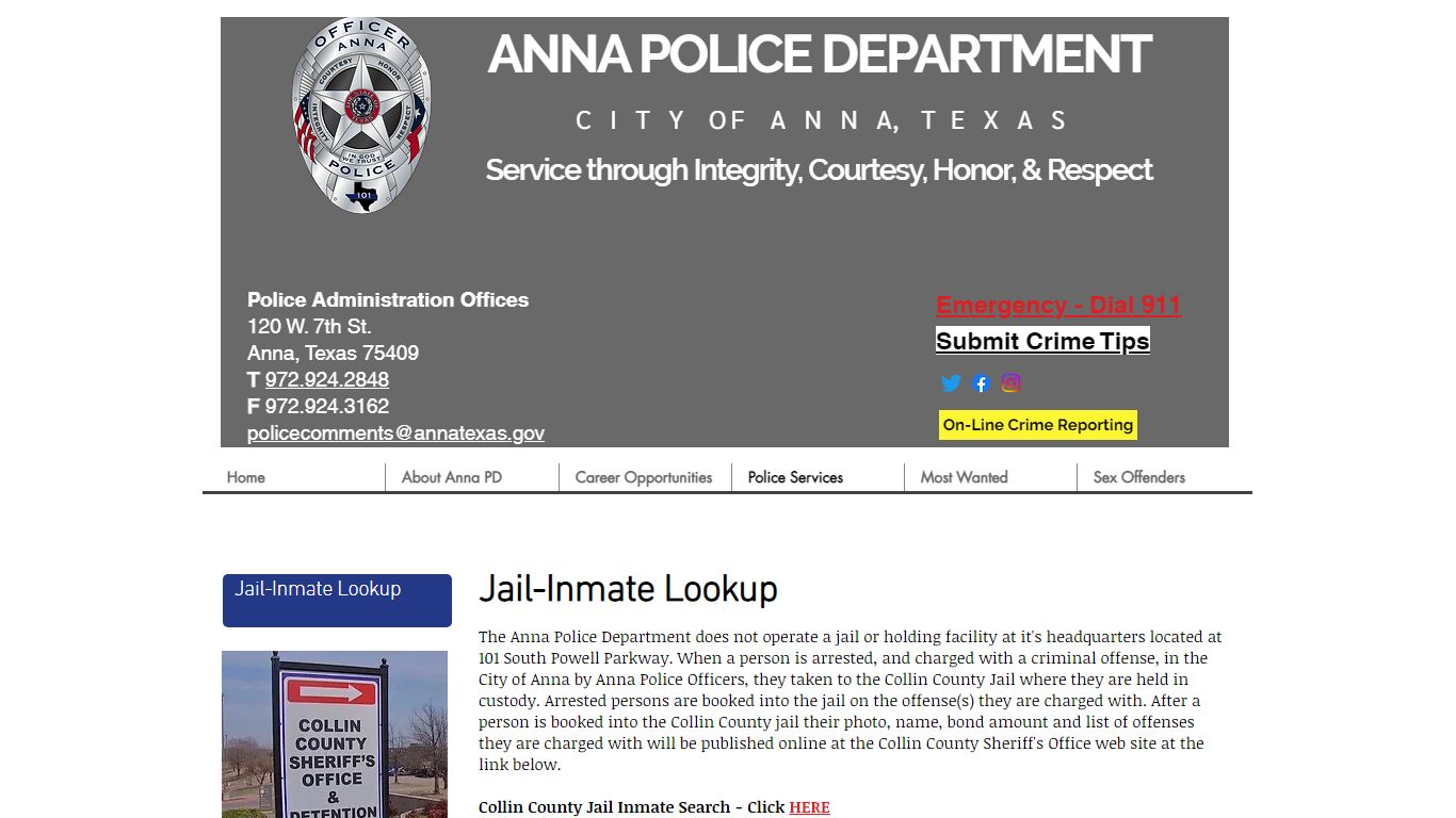 Jail-Inmate Lookup | Annapolicesite